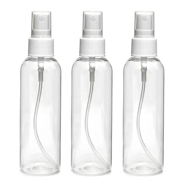 nsb herbals 100 ml Transparent Plastic Empty Refillable Reusable Fine Mist Spray Bottle Container For Sanitizer, Perfume, Rose Water, Travel, Home Care, Other Diy (Pack Of 3) — Linkbiz SmartDeal's