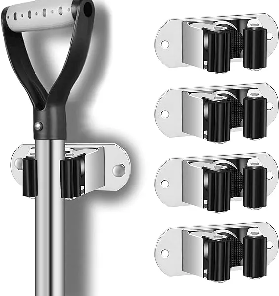 Zollyss Mop Holder for Wall Without Drilling | Mop & Broom Holder Wall Mount Heavy Duty Stainless Steel | Space-Saving Organizer for Home Garden Garage Storage Rack-Multi (Pack of — Linkbiz SmartDeal's