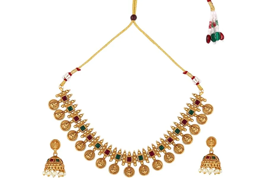 Fashion Frill Fashion Frill Traditional Gold Plated Necklace Set For Women | Pearls Jewellery S — Linkbiz SmartDeal's