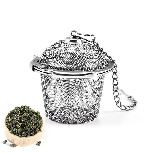 MobFest® Stainless Steel Tea Infuser for Loose Leaf Tea Brewing | Durable Mesh Strainer with Chain and Hook | Rust-Free Tea Steeper for Herbal, Black Tea Locking Infuser Basket (1) — Linkbiz SmartDeal's