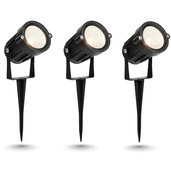 S SAIF 5W Warm White LED Waterproof Garden Spot Light with Ground Spike | Outdoor Landscape Spotlight for Garden, Lawn, Pathway, Tree, Fountain & Decoration Pack of 3 — Linkbiz SmartDeal's