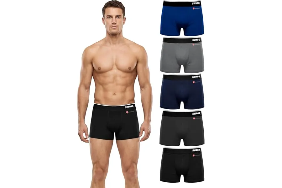 SWAGR 5 Pack Men's Super Combed Cotton Underwear Trunks | Classic TruComfort Fit | Powered by Z — Linkbiz SmartDeal's