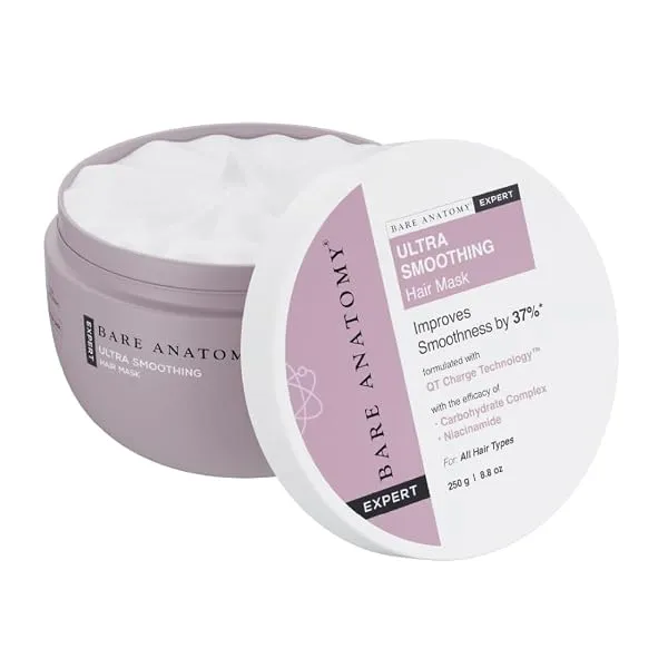 Bare Anatomy Ultra Smoothing Hair Mask For Dry & Frizzy Hair | Restores Smoothness & Texture by 27% | Powered By Carbohydrate Complex & Niacinamide | For Women & Men | SLS & Parabe — Linkbiz SmartDeal's