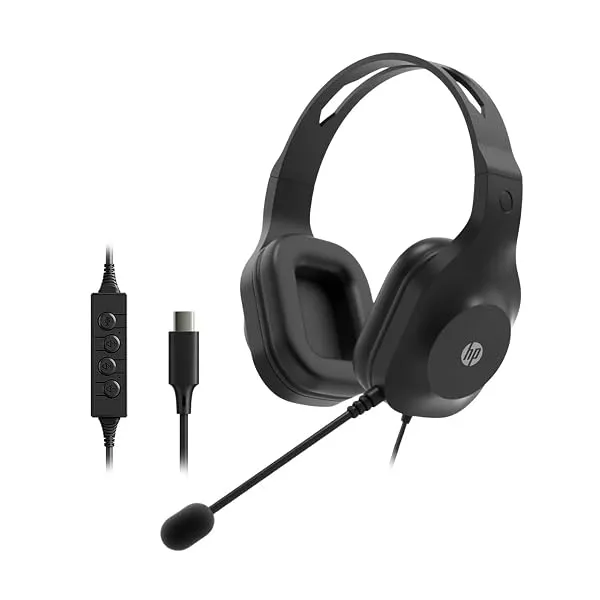 HP 320C USB Wired Headset, Black, 212 gm (CH8D5AA) — Linkbiz SmartDeal's