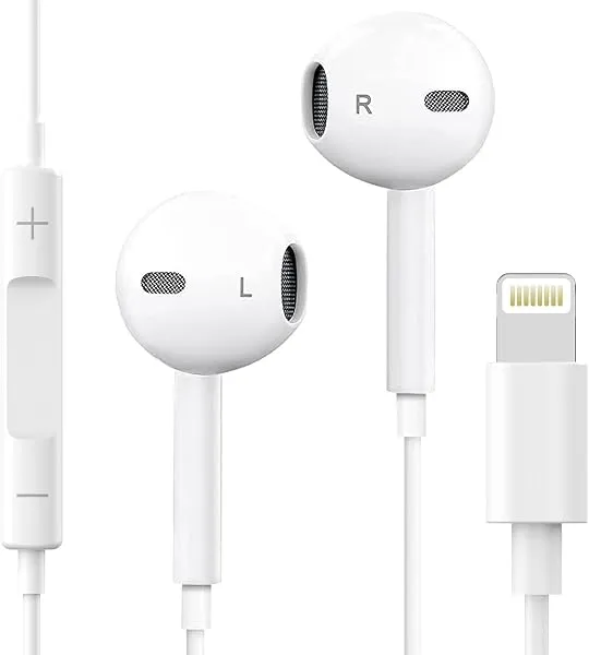 lghing iPhone Lightning Earphones Wired with Mic, Volume Control & Powerful Stereo Sound, MFi Certified Connector Headphones Compatible with iPhone 14/13/12/11/XR/XS/X/8/7/SE — Linkbiz SmartDeal's
