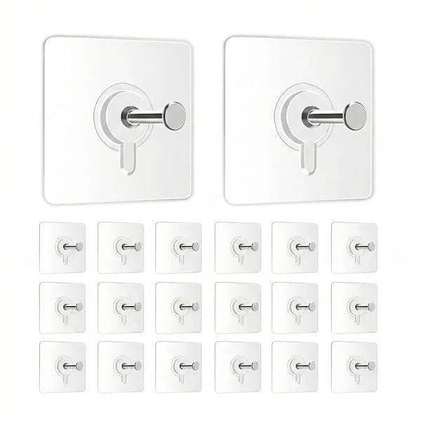 JIALTO 20 Pcs Self Adhesive Hooks for Secure Wall Hanging - Versatile 6mm Nail Hook for Photo Frames Hooks, Clocks, and More - Transparent, Heavy-Duty, No-Drill Solution — Linkbiz SmartDeal's