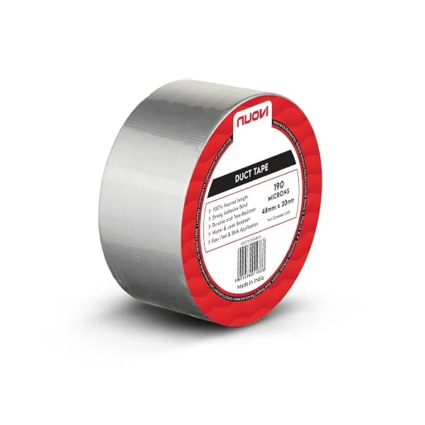NUOVI Duct Tape | 20meter Length X 48mm Width | 190Micron High Strength Self-Adhesive Tape for Strong Hold | Multi Purpose Strong, Waterproof Tape for Industrial & Personal Use — Linkbiz SmartDeal's