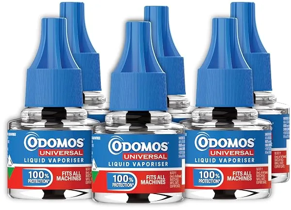 Odomos Universal Liquid Vaporiser 45ml X Pack Of 6 | Mosquito Repellent Single Refill | 100% Protection| Fits All Machines | Protects Dengue, Malaria & Chikungunya Mosquitoes | — Linkbiz SmartDeal's