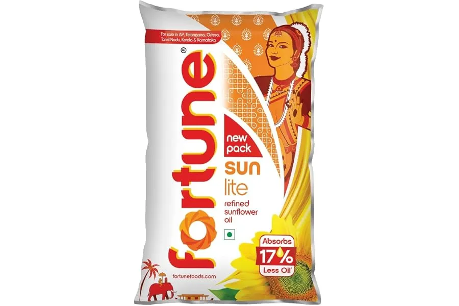 Fortune Sunlite Refined Sunflower Oil, 910gm/1L Pouch (Weight May Vary) — Linkbiz SmartDeal's