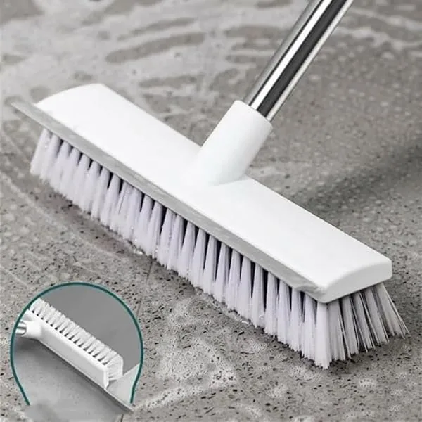 REEUZA 2 in 1 Bathroom Cleaning Brush with Wiper and Long Alloy Steel Handle White Scrubbing Tiles and Floor Matic Laundry pods for Washing Machine Suitable for Front[2 in 1 Brash] — Linkbiz SmartDeal's