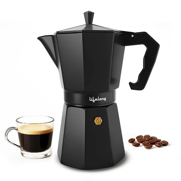 Lifelong 2-in-1 Moka Pot 300ml Coffee Maker | 6 Cup Stovetop & Induction Espresso Maker | Coffee Maker for Home | South Indian Kaapi Maker | For Ground Coffee, Coffee Beans & Peppe — Linkbiz SmartDeal's