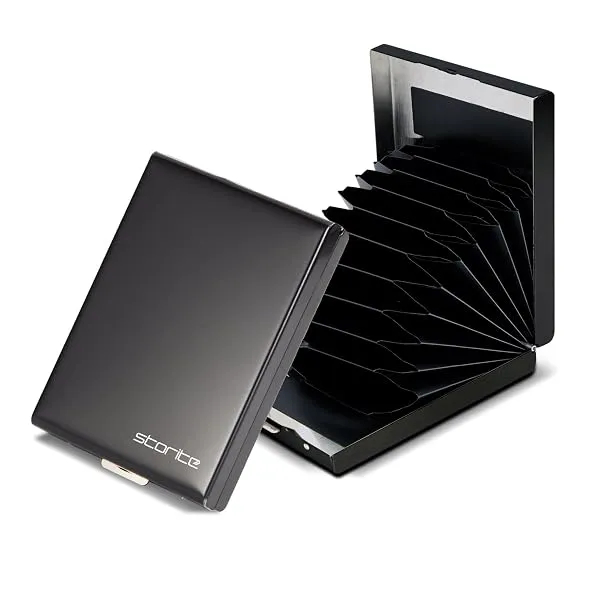 Storite 10 Slots RFID Blocking Metal Card Holder Wallet, Black — Linkbiz SmartDeal's