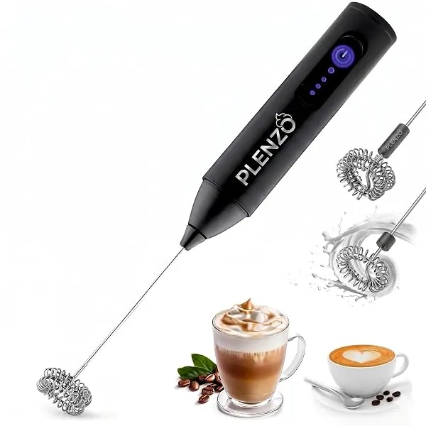 plenzo Coffee Frother Electric with 3 Speed Modes, USB Rechargeable Stainless Steel Whisk for Coffee, Cappuccino and Matcha, Single Whisk Design — Linkbiz SmartDeal's