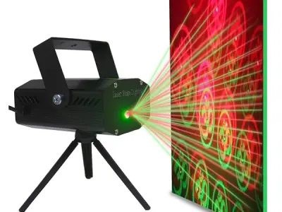 One94Store Mini Laser Projector Stage Light – 6 Design Modes, Sound Activated DJ Laser Light with Tripod Stand, Corded Electric Laser Light for Diwali, Wedding, Party & Home Decora