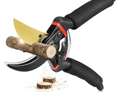 JD FRESH 8 Inch Heavy Duty Bypass Plant Cutter for Garden, Pruners for Plants Cutting Gardening Scissors with Safety Lock, Pruning Shears for Indoor Outdoor Plants, Flower, Herb, S