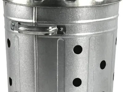 15L Mini Galvanised Incinerator Fire Bin for Rubbish Wood Garden Waste