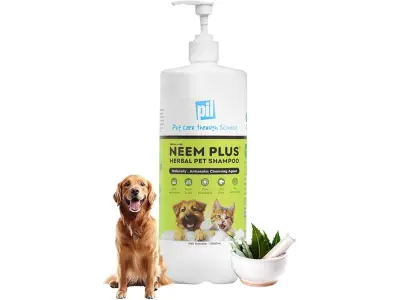 Pil Neem Plus Herbal Pet Shampoo 1000ml | Puppy Safe | Anti-Fungal, Anti-Ticks and Fleas, Antib