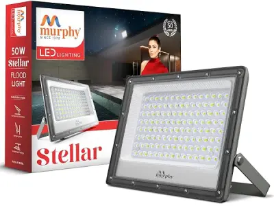 Murphy Stellar 50W LED Flood Light With 2-Year Warranty | Cool White | High Brightness Outdoor LED For Security, Landscape, Warehouse, Backyard | IP66 Waterproof | BIS Approved Pac