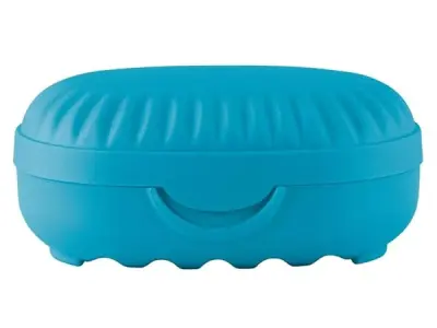Kuber Industries Saop Holder for Bathroom|Portable Plastic Self Draining Soap Holder|Leakproof Soap Box for Bathroom,Outdoor Camping,Traveling (Sky Blue)