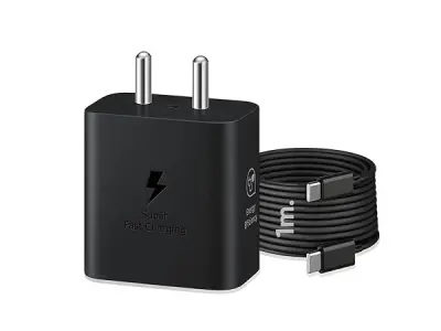 45W GaN Type C Super Fast Charger with Type-C Cable | Compatible with Samsung Galaxy S/A/M/F/Z Series,S26/S25/S24/S23/S22/S21/Fe/Plus/Ultra/Fold/Flip & More,BIS Certified Charger