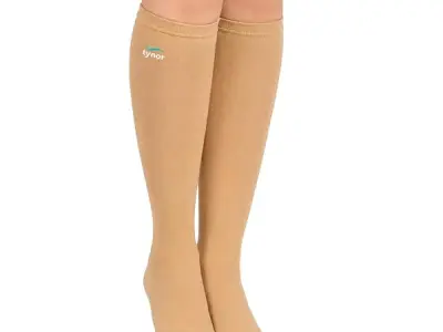 Tynor Compression Stocking Below Knee Classic, Beige, Large, 1 Pair