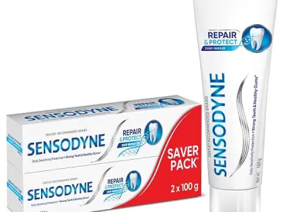 Sensodyne Toothpaste Repair and Protect | Tooth Paste for Daily Sensitivity Protection, Long-lasting Relief | Combo Pack - 200gm (100gm x 2) | Fresh Taste | Dentist Recommended