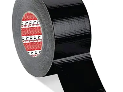 ETI Heavy Duty Book Binding & Duct Tape – Strong Adhesive Black Tape, 72mm x 25M