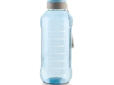ATTRO Ultra Pro 2 Motivational 2-Liter BPA-Free Water Bottle with Leak-Proof Flip-Top Cap, Nylon Strap and Stylish Blue Color for Daily Hydration