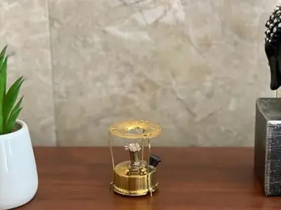 MG DECOR KART Vintage Style Brass Miniature Heavy Stove | Decorative Showpiece | 2.75 Inch