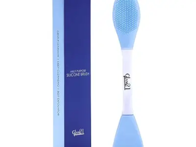 Glam21 Multipurpose Silicone Brush | 2in1 Soft Double-sided Deep Cleansing & Skin Massaging | Micro Scrubber to Face, Nose & Lips for Pore Cleansing, Removing Blackhead