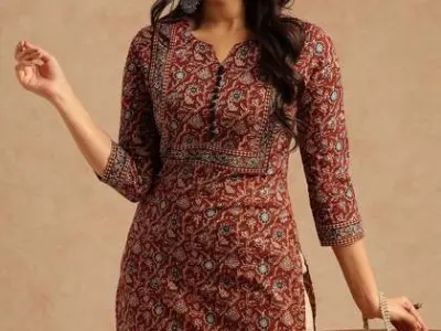 SZN Women Brown Floral Printed Kurta