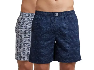 Jockey US57 Men Super Combed Mercerized Cotton Woven Printed Boxer Shorts with Side Pockets_(Pack of 2, Prints May Vary)