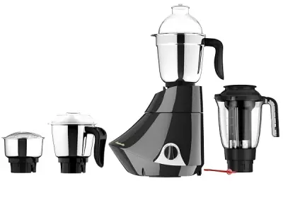 Butterfly Smart 750 Watts Mixer Grinder with 4 Jars | 3 Stainless Steel Jars & 1 Juicer | ABS Body | Heavy Duty Motor | 2 Years Manufacturer's Warranty | Grey