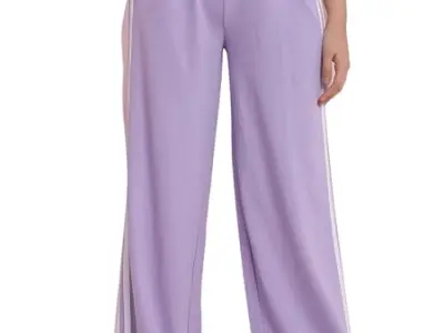 Li'l Tomatoes Girls Wide Leg Trackpant | 100% Looper Fabric | Side Stripe Design | Soft & Breathable Summer Wear | Elastic Waist with Drawstring | 9–16 Years