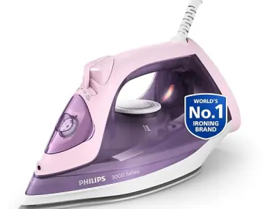 Philips Speed Pro DST3020/30 Steam Iron | 2200W, 35 gm/min Steam with 160 gm Steam Boost, Ceramic Soleplate, Drip Stop Technology, 300 ml Water Tank