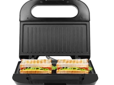 Milton Royal Express 800W Griller Sandwich Maker & Toaster | Auto Cut Off | Non-Stick Fixed Grill Plates | Easy Clean | Power Indicators | 1 year Manufacturer Warranty - Black
