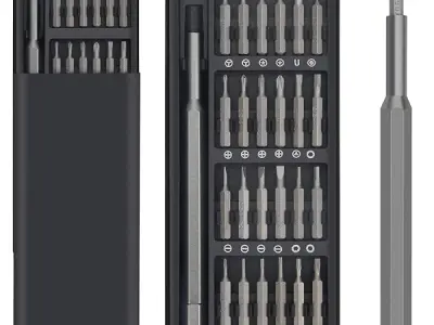 AMENDAS 24 in 1 Mini Screwdriver Set with Case, Small Flathead Magnetic Screwdriver Kit for Electronics, PC, Watches, Glasses, Phones, Jewelry, Black