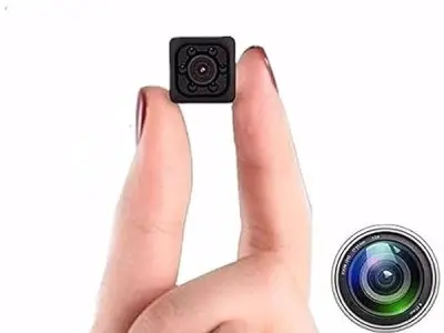 Zancia 1080P Mini Spy Camera with Low Light Vision, Portable Security, Hidden-Camera with Audio and Video Recorder for Wind Desktop Indoor Security Stand Camera (Non WiFi Camera-Bl