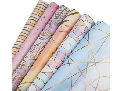 Birch & Co. Gift Wrapping Paper Sheet - Premium Design Paper for Packing, Mix, Pack of 6, Multi