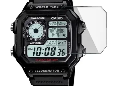 FCS (Pack of 3 Screen Guard for Casio Watch-AE-1200WH-1AVDF (D097) | 0.33mm Anti Shock Screen Protector | (CASIO-AE-1200WH-1AVDF-D097),Polyethylene Terephthalate