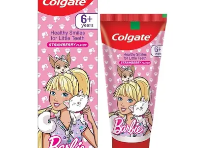 Colgate Kid's Barbie Anticavity Toothpaste -Strawberry Flavour for Cavity Protection, Enamel Protection (80g)