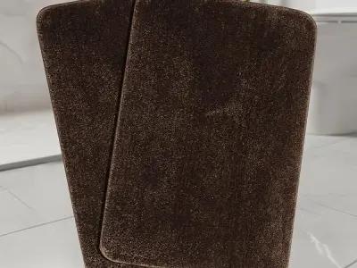 SARAL HOME EASY LIVING Microfiber Solid Anti-Skid Bath Rectangular Mats |Set of 2(Brown,35x50cm)