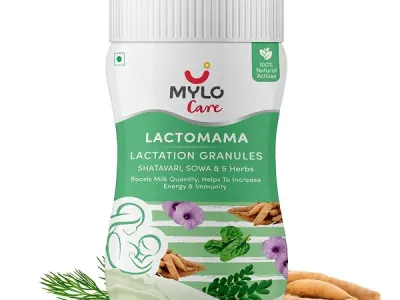 Mylo Lactomama Lactation Granules (Elaichi Flavour, 300 g (Pack of 1)) | With Shatavari, Moringa, Sowa, Safed Jeera & Palak | 2 Scoops/Serving | Elaichi Flavour | 300g | Pack of 1