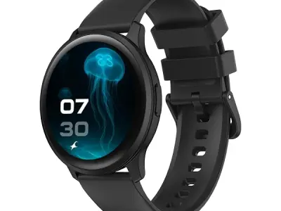 Fastrack Jupiter R3 1.38" Ultra UV Round Display with Nitro Fast Charging,Single Sync BT Calling, HRM, SPO2, Upto 5 Days Battery Life Smart Watch for Man & Woman - Black