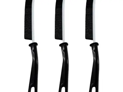 DLII® Hard Bristle Corner Cleaning Brush - Premium Gaps Cleaning Brush and Joint Brush for Deep Cleaning of Windows Bathrooms Kitchen Sinks & Tile Joints (Set of 3)