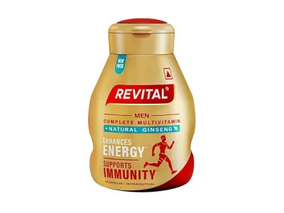 Revital H Multivitamin For Men (60 Capsules) With Natural Ginseng, Zinc, 10 Vitamins & 8 Minerals For Daily Energy, Stamina & Immunity (packaging may vary)