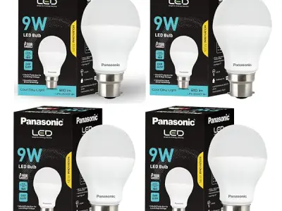 Panasonic Dura Saver 9W Bulb, B22 LED Bulb Base For Home & Office, 1 Year Warranty, Energy Efficiet, 6500K Cool Daylight (Pack of 4)