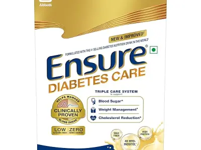 Ensure Diabetes Care Vanilla 375gm |Support Blood Sugar, Weight Management, Cholestrol Reduction |High Protein, High Fibre, 4 Myo-inositol |Zero Added Sucrose