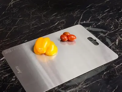 Clazkit Stainless Steel Chopping Board 31.8CM X 21CM | Vegetable & Fruit Cutting, Kneading, Cake Prep, Heavy Duty