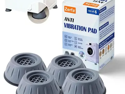 Zerfa® Anti Vibration Pads for Washing Machine with Suction Cup, Fridge Washer Dryer Support Feet Pads Leveling Anti Walk Pads Shock Absorber Noise Cancelling Furniture Lifting Bas